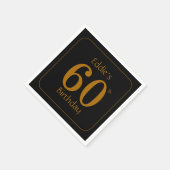 Black and Gold 60th Birthday Party  スタンダードカクテルナプキン (角)