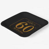 Black and Gold 60th Birthday Party  ペーパープレート (傾斜あり)
