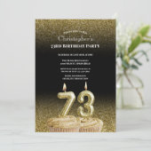 Black and Gold 73rd Birthday Invitation For Him 招待状 (スタンド正面)