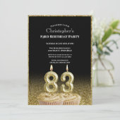 Black and Gold 83rd Birthday Invitation For Him 招待状 (スタンド正面)