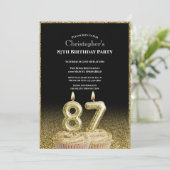 Black and Gold 87th Birthday Invitation For Him 招待状 (スタンド正面)