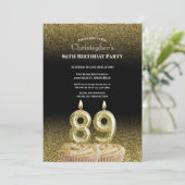 Black and Gold 89th Birthday Invitation For Him 招待状 (スタンド正面)