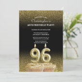 Black and Gold 96th Birthday Invitation For Him 招待状 (スタンド正面)