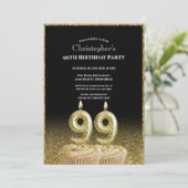 Black and Gold 99th Birthday Invitation For Him 招待状 (スタンド正面)