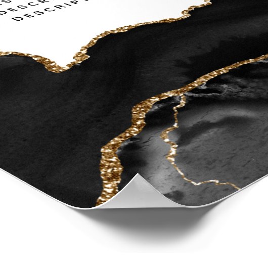 Black And Gold Agate Marble Service Pricing ポスター (角)