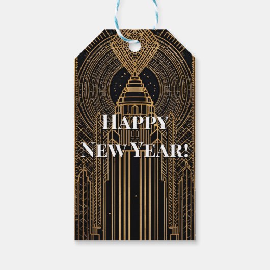 Black and Gold Art Deco  ギフトタグ (裏面)