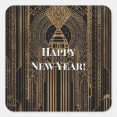 Black and Gold Art Deco  スクエアシール (正面)