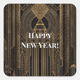 Black and Gold Art Deco  スクエアシール