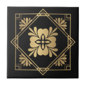 Black and Gold Art Deco タイル (正面)