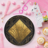 Black and Gold Art Deco  ペーパープレート (パーティー)