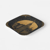 Black and Gold Art Deco ペーパープレート (傾斜あり)