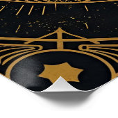 Black and Gold Art Deco Backdrop ポスター (コーナー)