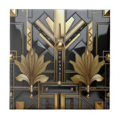 Black and Gold Art Deco Beautiful  タイル (正面)