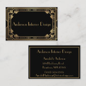 Black and Gold Art Deco Business Card 名刺 (正面/裏面)