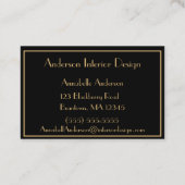 Black and Gold Art Deco Business Card 名刺 (裏面)