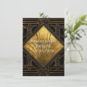 Black and Gold Art Deco Invitation 招待状 (スタンド正面)