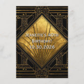 Black and Gold Art Deco Invitation 招待状 (正面)