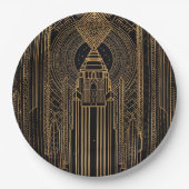 Black and Gold Art Deco Paper Napkin ペーパープレート (正面)