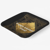 Black and Gold Art Deco Paper Napkins ペーパープレート (傾斜あり)