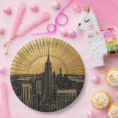 Black and Gold Art Deco Paper Napkins ペーパープレート (パーティー)