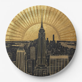 Black and Gold Art Deco Paper Napkins ペーパープレート