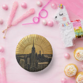 Black and Gold Art Deco Paper Plates ペーパーボウル (パーティー)