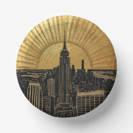 Black and Gold Art Deco Paper Plates ペーパーボウル