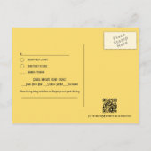 Black and Gold Art Deco Wedding RSVP QR Code ポストカード (裏面)