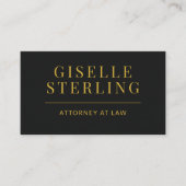 Black and Gold Attorney at Law QR Code 名刺 (正面)