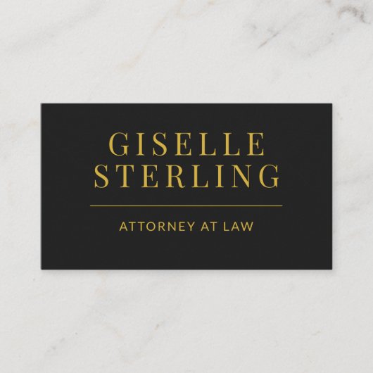 Black and Gold Attorney at Law QR Code 名刺 (正面)