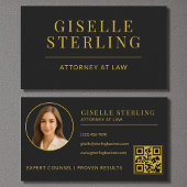 Black and Gold Attorney at Law QR Code 名刺