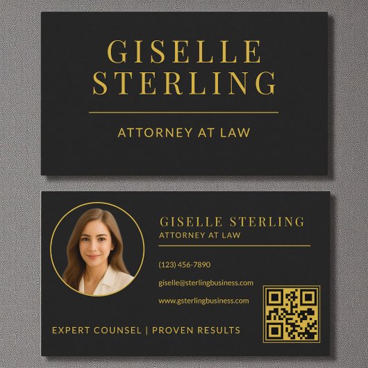 Black and Gold Attorney at Law QR Code 名刺