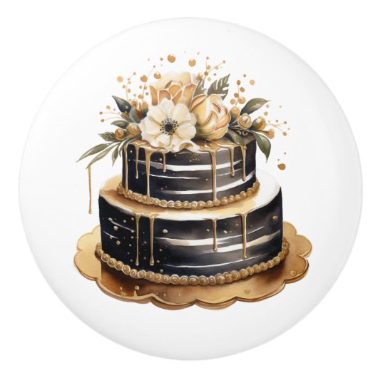 Black and Gold Bakery Ceramic Knobs セラミックノブ (正面)