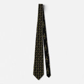 Black and Gold Beveled Treble Clef Music Tie ネクタイ (正面)