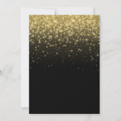 Black and Gold Bokeh Confetti Sweet 16 招待状 (裏面)