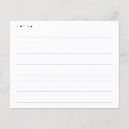 Black and Gold Bow Bridal Shower Recipe Card (裏面)