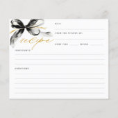 Black and Gold Bow Bridal Shower Recipe Card (正面)