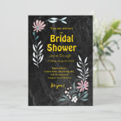 Black And Gold Bridal Shower Invitation 招待状 (スタンド正面)