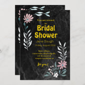 Black And Gold Bridal Shower Invitation 招待状 (正面/裏面)
