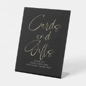 Black and Gold Cards and Gifts Bridal Shower 台座サイン (正面)