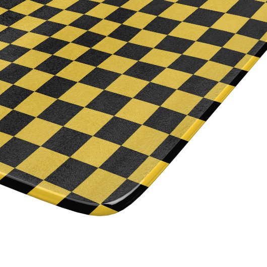 Black and gold checkerboard pattern カッティングボード (角)