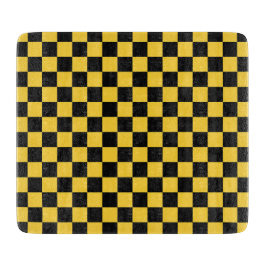 Black and gold checkerboard pattern カッティングボード
