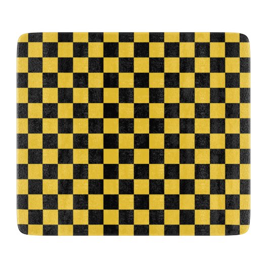 Black and gold checkerboard pattern カッティングボード (正面)