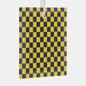 Black and gold checkerboard pattern ガラスオーナメント (正面右)