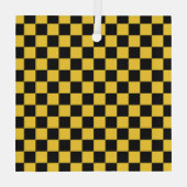 Black and gold checkerboard pattern ガラスオーナメント (裏面)