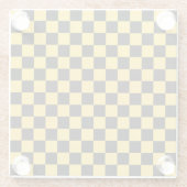 Black and gold checkerboard pattern ガラスコースター (裏面)