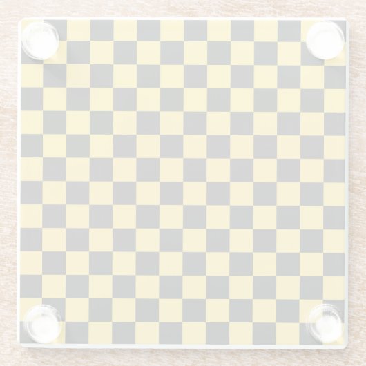 Black and gold checkerboard pattern ガラスコースター (裏面)