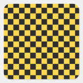 Black and gold checkerboard pattern スクエアシール (正面)