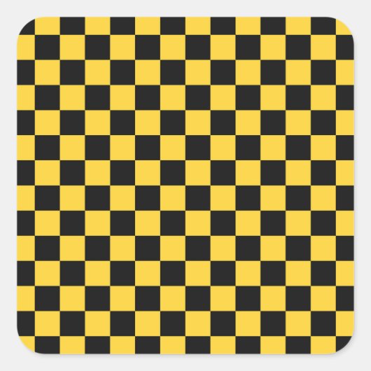Black and gold checkerboard pattern スクエアシール (正面)