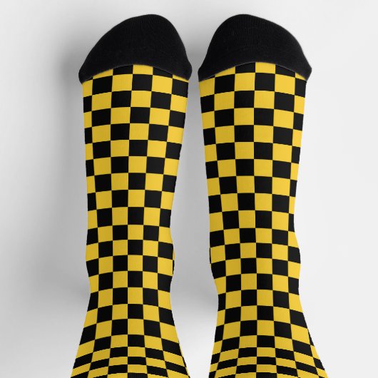Black and gold checkerboard pattern ソックス (上部)